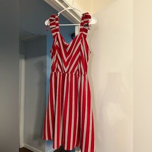 Monteau Red and White A-Line Sundress Sleeveless